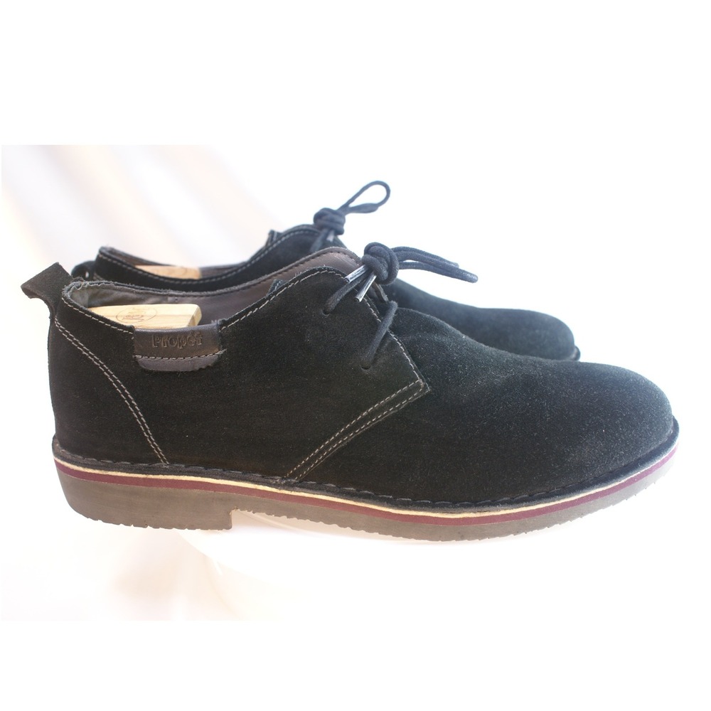 Propet Mens MCX022S Black Suede Leather Oxford Lace Up Shoes Size 13 M